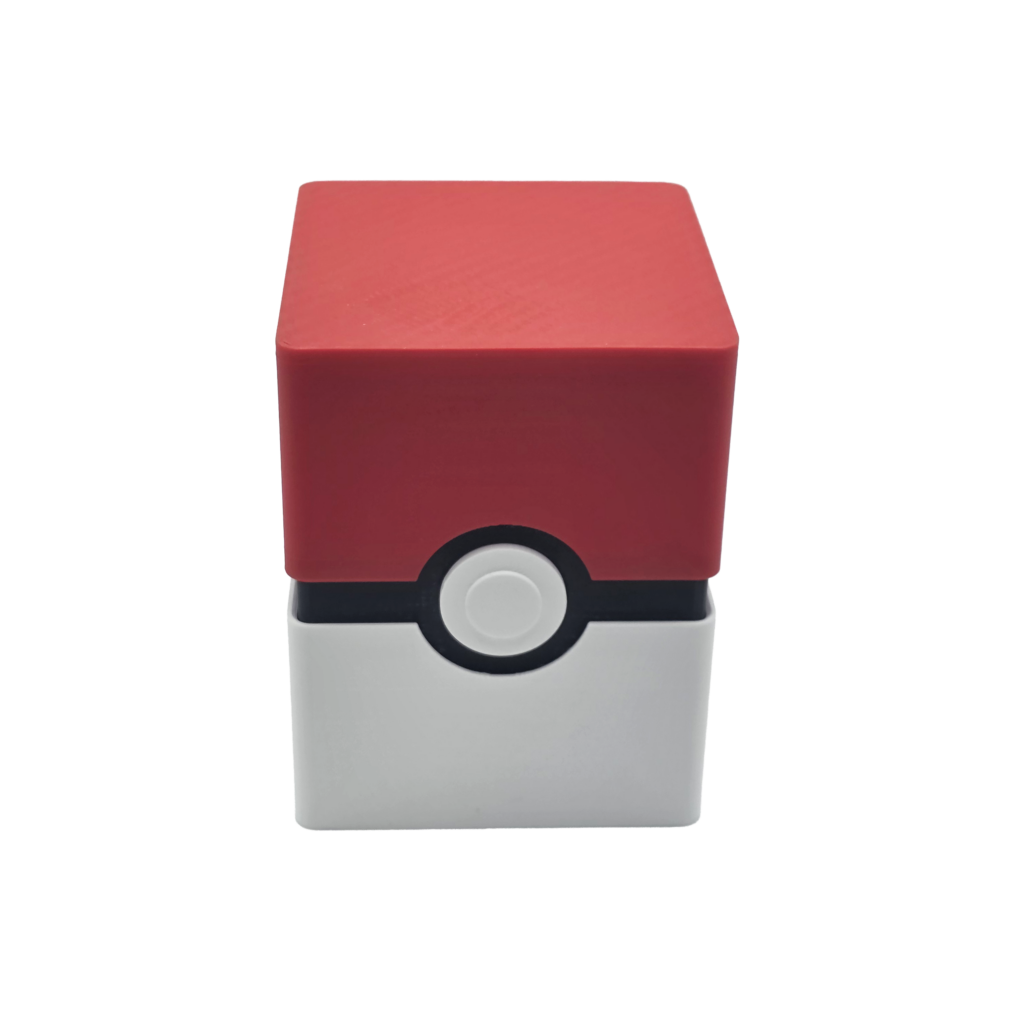 Boîte de rangement Pokéball pour toploaders, fermée
